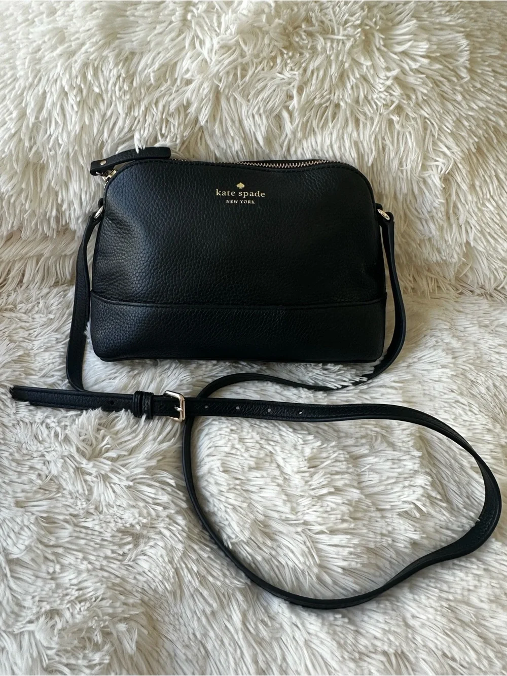 Kate Spade Southport Avenue Hanna Black Pebbled Leather Crossbody Shoulder Bag